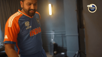 Rohit Sharma pulls Kuldeep Yadav's leg while bestowing a special honour