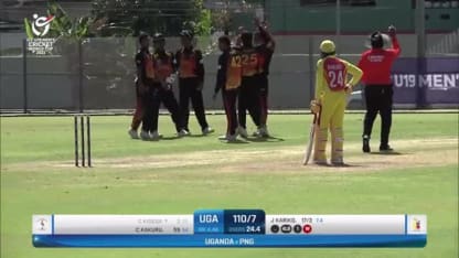 John Kariko's five-wicket haul | UGA v PNG | ICC U19 Men’s CWC 2022