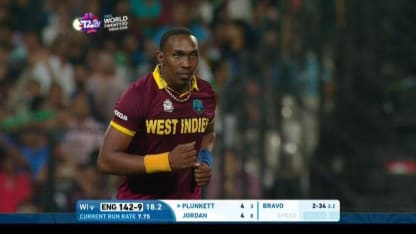 Dwayne Bravo takes 3-37 for WI V ENG ICC WT20 2016