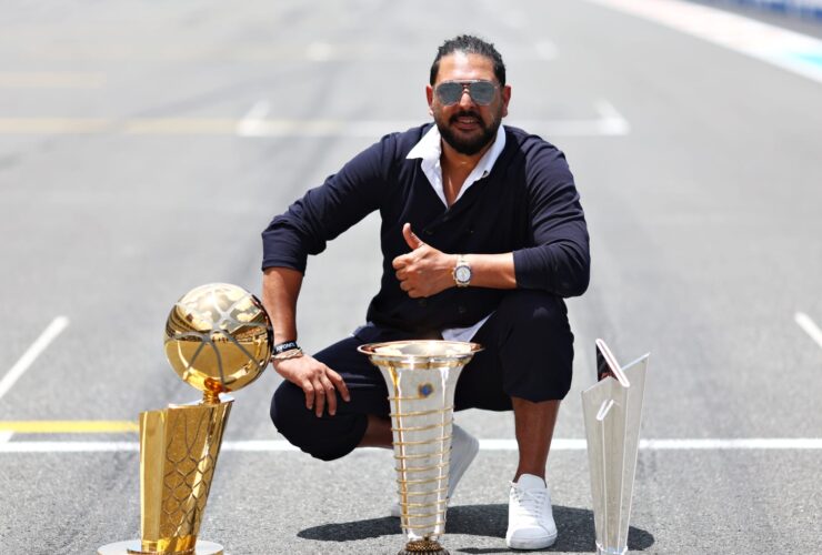 Yuvraj Singh Brings T20 World Cup Trophy to Miami Grand Prix!